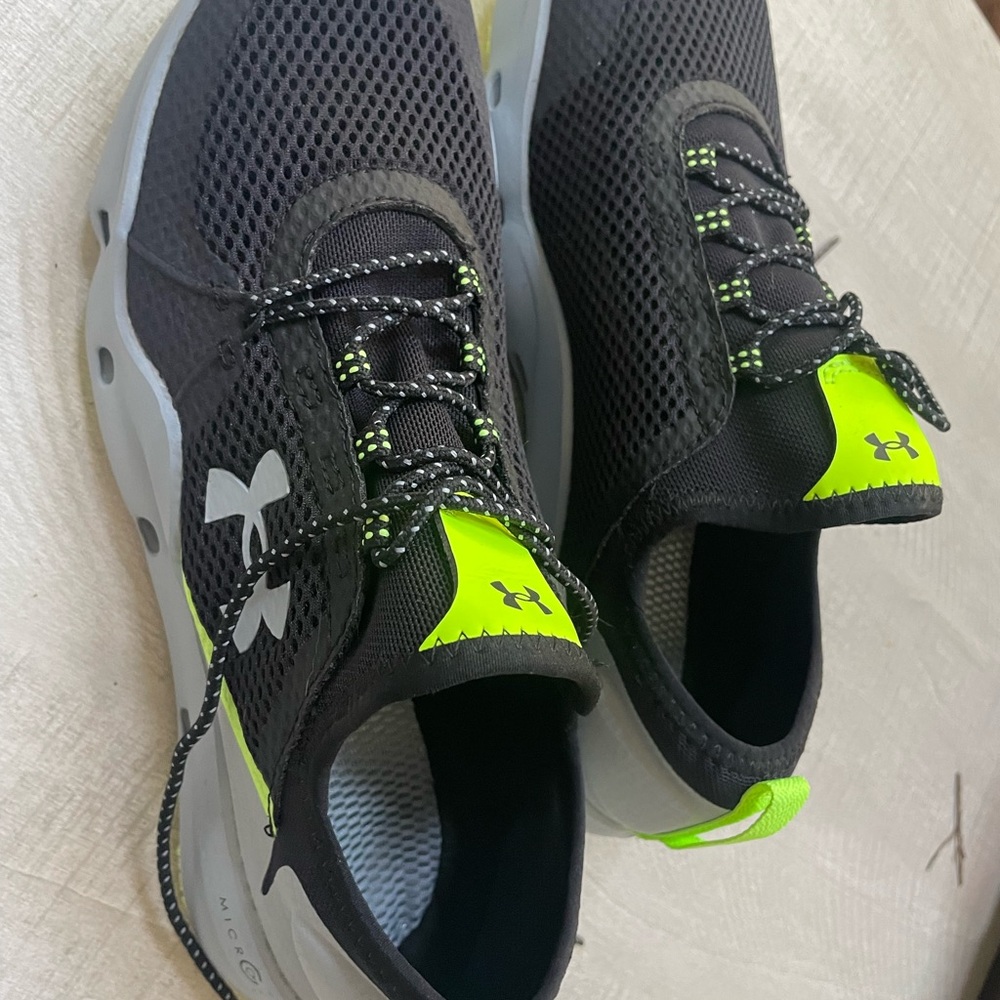 Under Armour Black and Neon Yellow Athletic Shoes